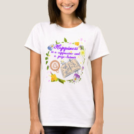 Glück ist ein Cappuccino und ein Seitenturner T-Shirt