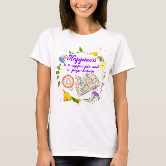 Glück ist ein Cappuccino und ein Seitenturner T-Shirt