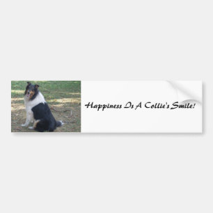 Glück ist ein Collie Lächeln! Autoaufkleber