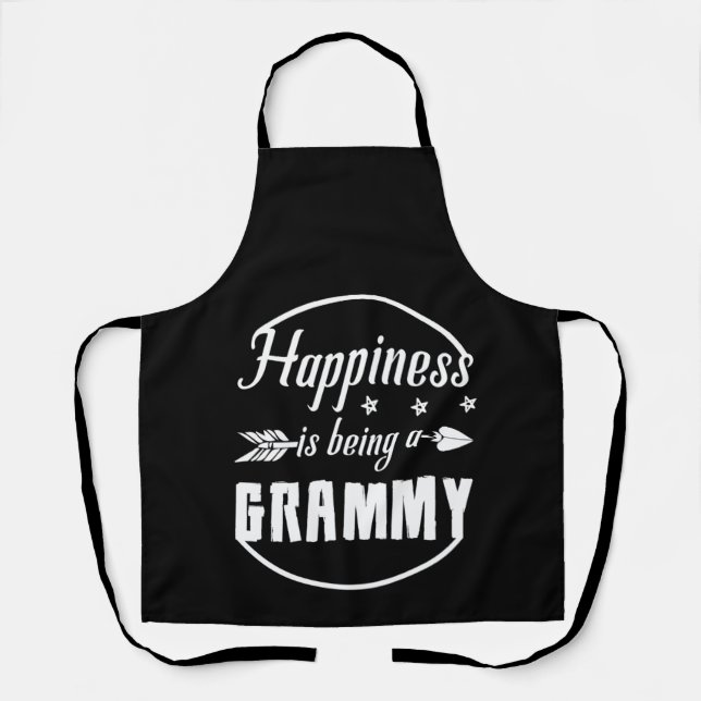 Glück ist ein grauer Niedlicher Grammy Schürze (Vorderseite)