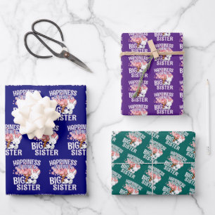 Glück ist ein großer Schwesterchen - Bunny Geschenkpapier Set