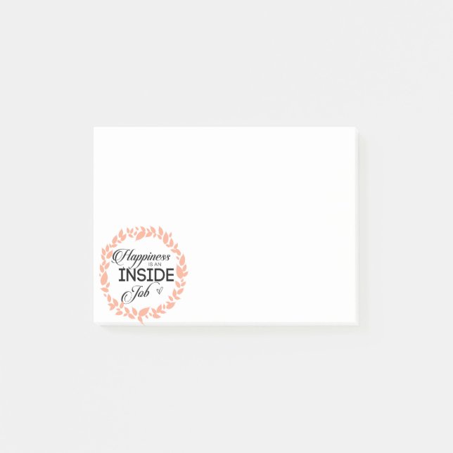 Glück ist ein innerer Arbeitskampf Post-it Klebezettel (Vorderseite)