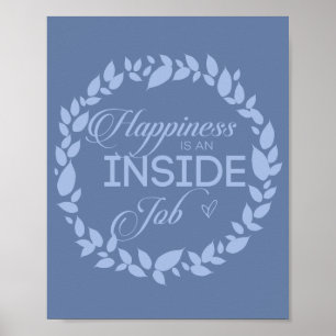 Glück ist ein Inside Job Blue Wreath Poster