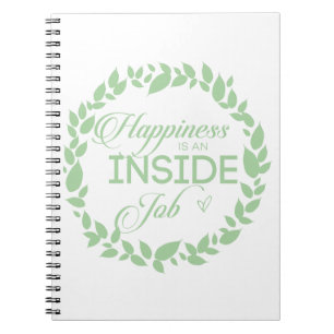 Glück ist ein Inside Job Green Kranz Notebook Notizblock