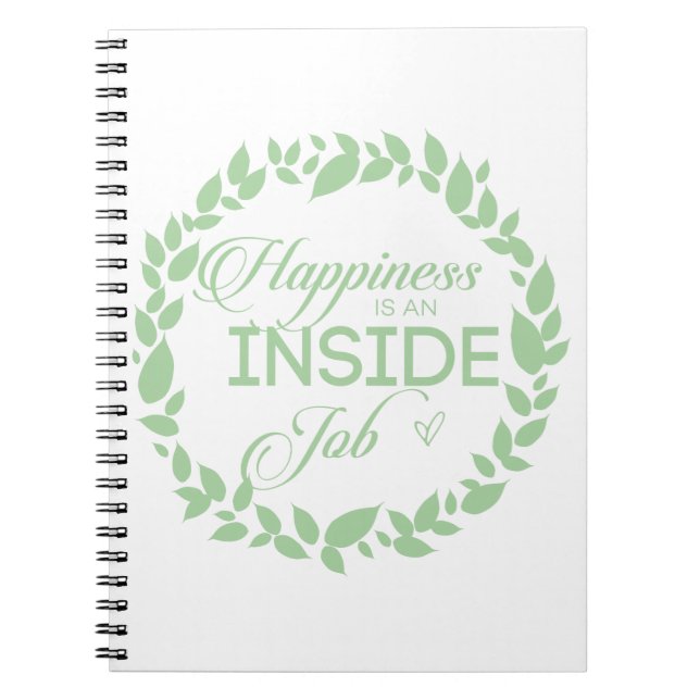 Glück ist ein Inside Job Green Kranz Notebook Notizblock (Vorderseite)