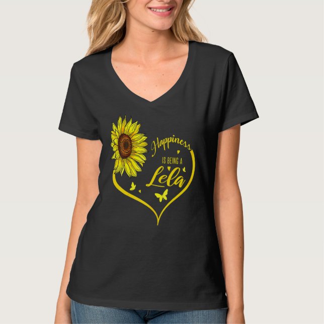 Glück ist ein Lela Sonnenblume T-Shirt (Vorderseite)