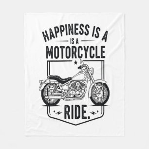 Glück ist ein Motorradfahrer.jpg Fleecedecke