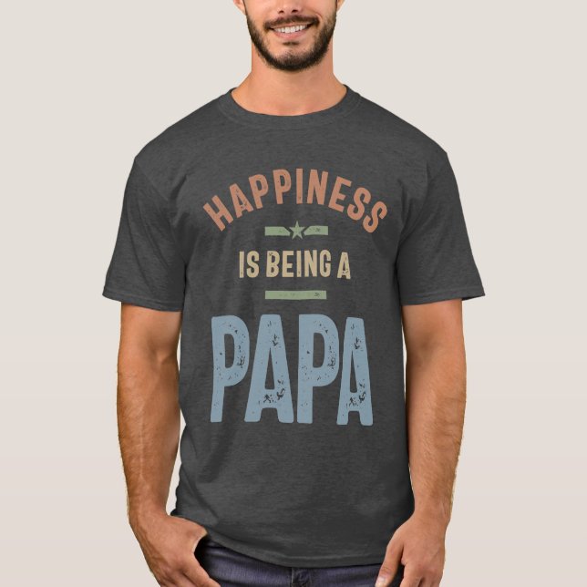 Glück ist ein Papa | Vatertag T-Shirt (Vorderseite)
