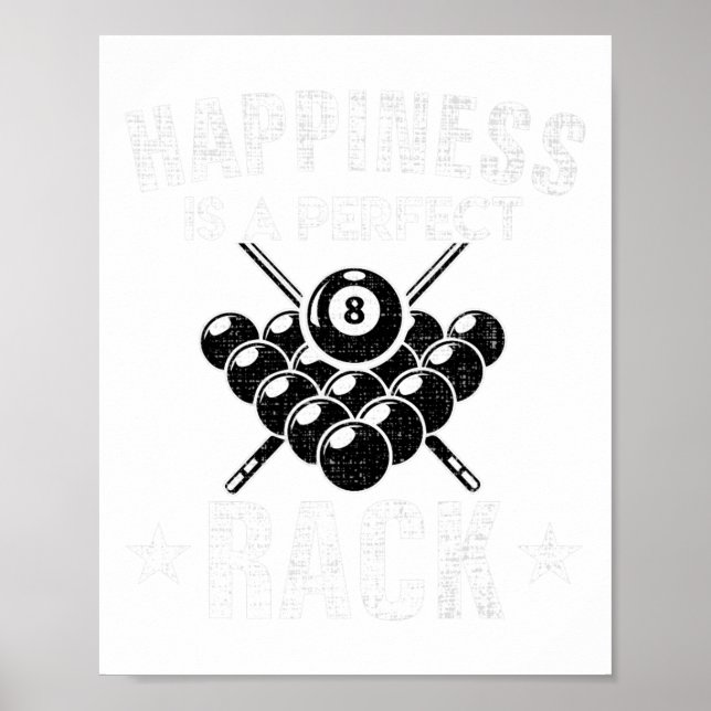 Glück ist ein perfekter Rack Funny Pool Billard C Poster (Vorne)