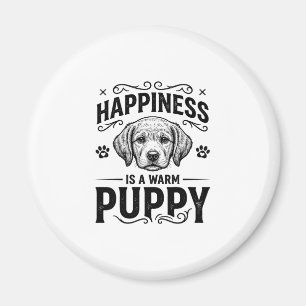Glück Ist Ein Warmer Welpe Vintage Hund-Shirt Desi Magnet