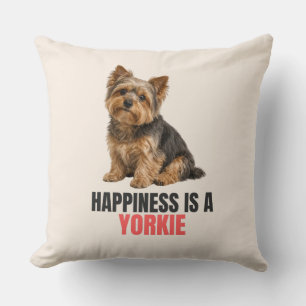 Glück ist ein Yorkie-Kissen Kissen
