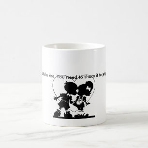 "Glück ist eine Art Kuss" Niedliche Liebe Kaffeetasse