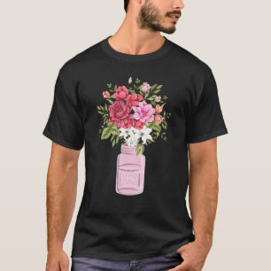 Glück ist eine graue Blume Art Vase Floral T-Shirt
