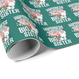 Glück ist eine große Schwester zu sein - Hase Geschenkpapier