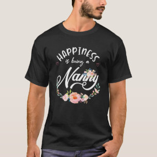 Glück ist eine junge Frauen Blumendekoration T-Shirt