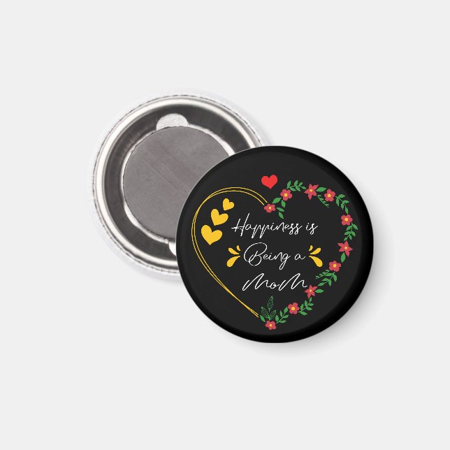 Glück ist eine Mama Funny Mütters Day Junge Mutter Magnet (Vorderseite/Rückseite)