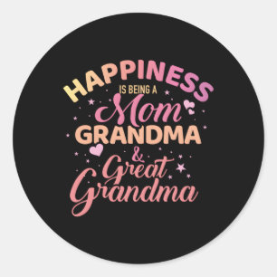 Glück ist eine Mama Oma und große Oma Runder Aufkleber