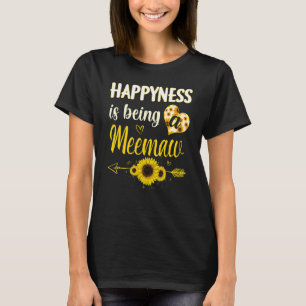 Glück ist eine Meemaw Sonnenblume Oma Moth T-Shirt