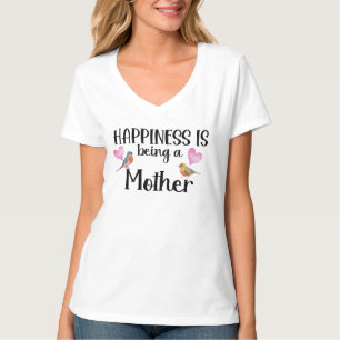 Glück ist, eine Mutter zu sein Vögel Herz Mama Ges T-Shirt