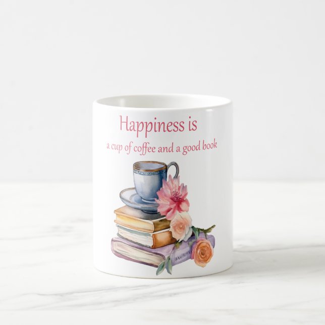 Glück ist eine Tasse Kaffee und ein gutes Buch (Mittel)
