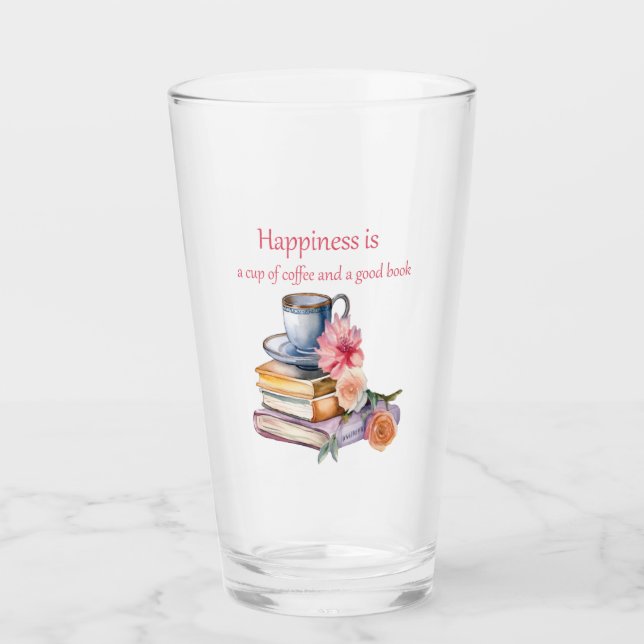 Glück ist eine Tasse Kaffee und ein gutes Buch (Vorderseite)