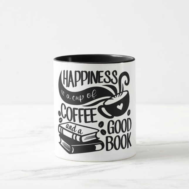 Glück ist eine Tasse Kaffee und ein gutes Buch (Zentrum)