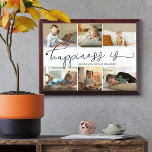 Glück ist | Grandad Foto Collage Plaque Awardplakette<br><div class="desc">Foto Collage mit 6 Ihrer Lieblings-Fotos und Ihrem personalisierten Text. "Glück ist" wird in niedlicher, eleganter dunkelblauer Kalligraphie handgeschrieben, und die Vorlage ist für Sie Set, um das Zitat zu beenden. Die Sample-Formulierung liest glücklich ist, Ihre als unsere Großanzeige, die Sie anpassen können, um Anzug. Ihre Bilder werden als 4x...</div>