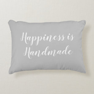 Glück ist handmade Script Gray Dekokissen