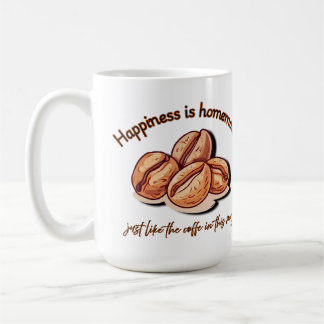 Glück ist hausgemacht wie Kaffee in dieser Tasse