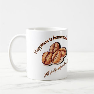 Glück ist hausgemacht wie Kaffee in dieser Tasse