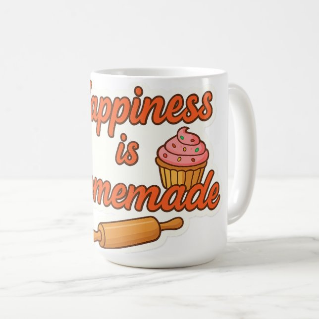 Glück ist hausgemachte Aufkleber Kaffeetasse (VorderseiteRechts)