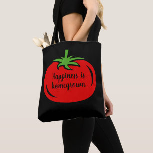 Glück ist hausgemachte rote Tomatenschulter Tasche