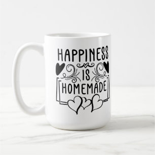 Glück ist hausgemachte rustikale Kitchenurf Design Kaffeetasse