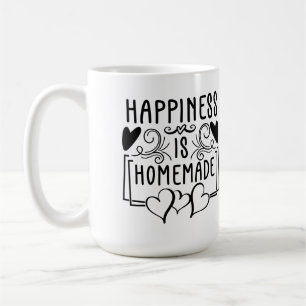 Glück ist hausgemachte rustikale Kitchenurf Design Kaffeetasse