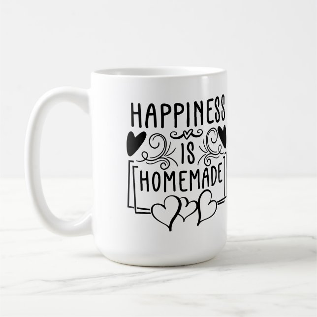 Glück ist hausgemachte rustikale Kitchenurf Design Kaffeetasse (Links)