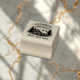 Glück ist hausgemachte rustikale Weihnachtsfeierta Gummistempel