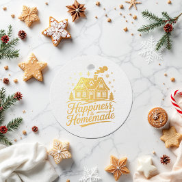 Glück ist hausgemachte Weihnachtsfeiertage Geschenkanhänger