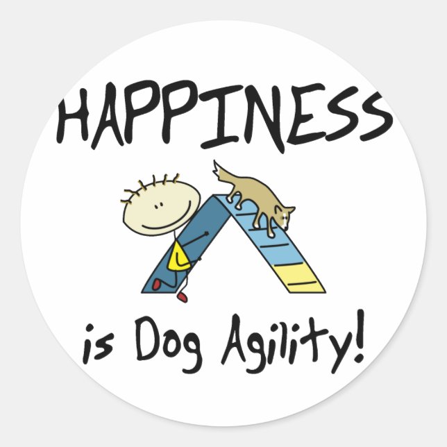 Glück ist Hunde-Agility-Aufkleber Runder Aufkleber (Vorderseite)