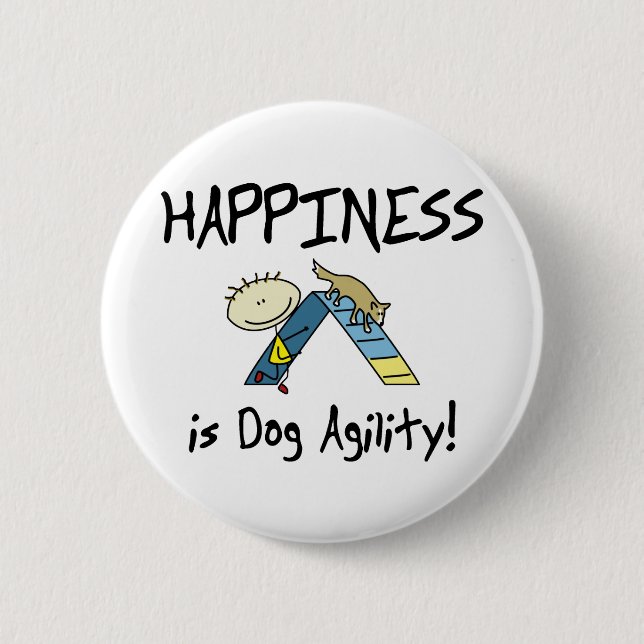 Glück ist HundeAgility-Knopf Button (Vorderseite)