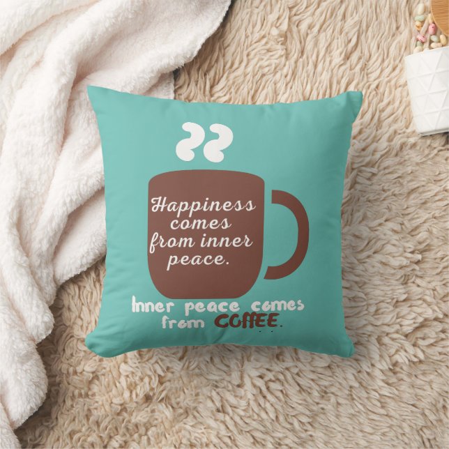 Glück ist Kaffee lustiges Zitat Word Kunst Kissen (Decke)