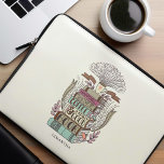 Glück ist Kaffee und Bücher Personalisiert Laptopschutzhülle<br><div class="desc">Personalisiertes Design mit einer handgezeichnet Abbildung eines Buchstapels und einer Kaffeetasse. Ideal für Kaffeeliebhaber Buchwürmer.</div>