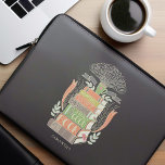 Glück ist Kaffee und Bücher Personalisiert Laptopschutzhülle<br><div class="desc">Personalisiertes Design mit einer handgezeichnet Abbildung eines Buchstapels und einer Kaffeetasse. Ideal für Kaffeeliebhaber Buchwürmer.</div>