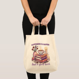 Glück ist Kaffee und ein gutes Buch Tragetasche