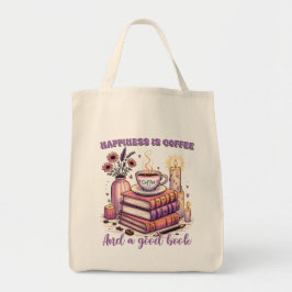 Glück ist Kaffee und ein gutes Buch Tragetasche