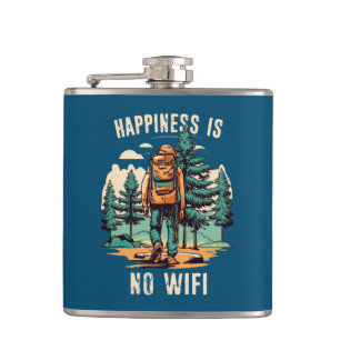 Glück ist kein Wifi-Backpacken Flachmann