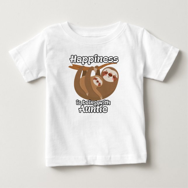 Glück ist mit Tante Sloth Baby T-shirt (Vorderseite)