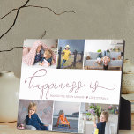 Glück ist | Mommy 6 Foto Collage Easel Plaque Fotoplatte<br><div class="desc">Foto Collage mit 6 Ihrer Lieblings-Fotos und Ihrem personalisierten Text. "Glück ist" wird in niedlicher, eleganter Kalligrafie mit einem Herz der Liebe handschriftlich signiert, und die Vorlage ist für Sie Set, um das Zitat zu beenden. Die Beispielwortwahl lautet "glücklich ist, Sie als meine Mami-Liebe [Name] x", die Sie anpassen können,...</div>