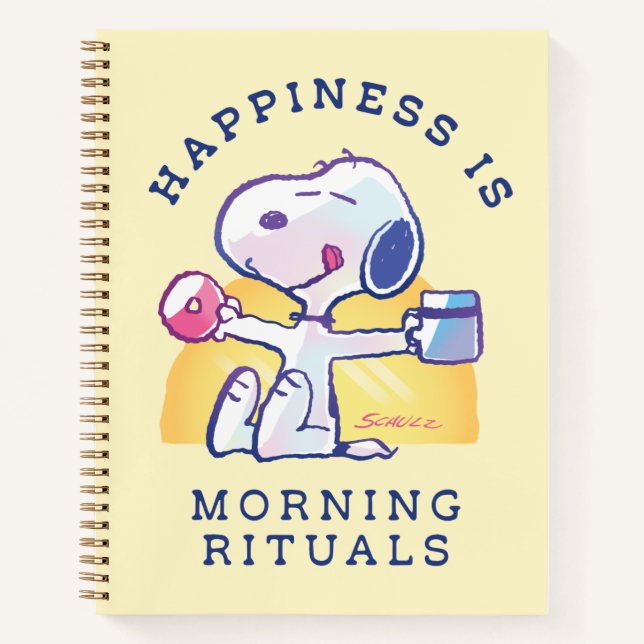 Glück ist morgendliche Rituale Notizbuch (Vorderseite)