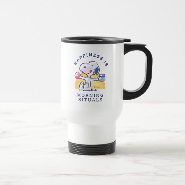 Glück ist morgendliche Rituale Reisebecher (Rechts)