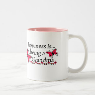 Glück ist Oma zu sein SCHMETTERLING Zweifarbige Tasse